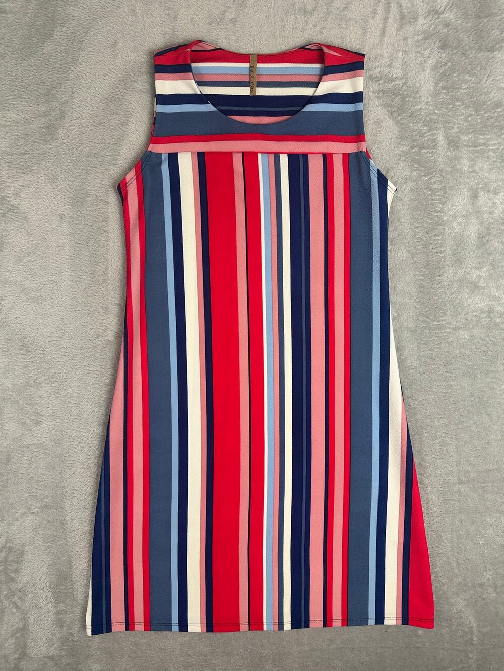 Vintage Paolino Striped House Dress Size Medium Made in USA Lightweight Lounge